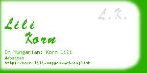 lili korn business card